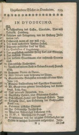 Ungebundene Bücher. In Duodecimo