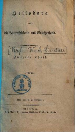 Heliodora oder die Lautenspielerin aus Griechenland, 2