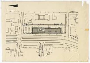 Sparkasse der Stadt Berlin West Bundesallee, Wettbewerb, Berlin-Wilmersdorf: Lageplan 1:500