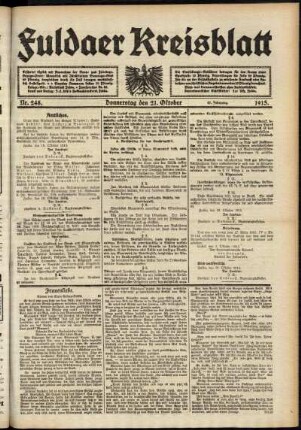 Ausgabe vom Donnerstag, den 21. Oktober 1915.