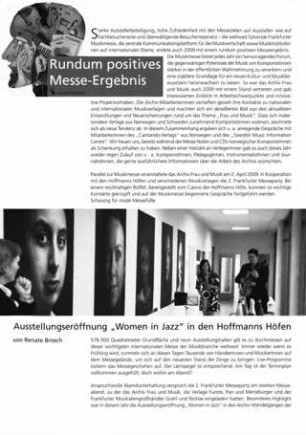 Ausstellungseröffnung "Women in Jazz" in den Hoffmanns Höfen : [Projekt des Archivs Frau und Musik]