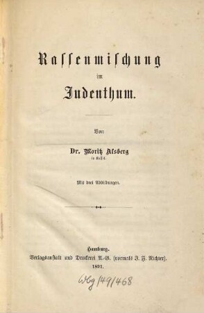 Rassenmischung im Judenthum