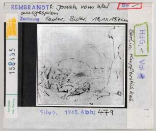 Rembrandt (?): Jonah, vom Wal ausgespien. Berlin, Kupferstichkabinett