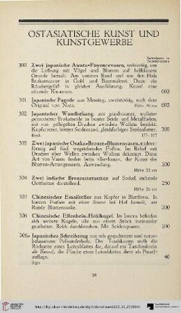 Ostasiatische Kunst und Kunstgewerbe (Nr. 300-334)