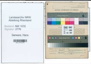 Entnazifizierung Hans Gerwers , geb. 28.12.1904 (Monteur)