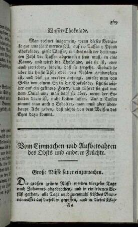Vom Einmachen und Aufbewahren des Obsts und anderer Früchte.