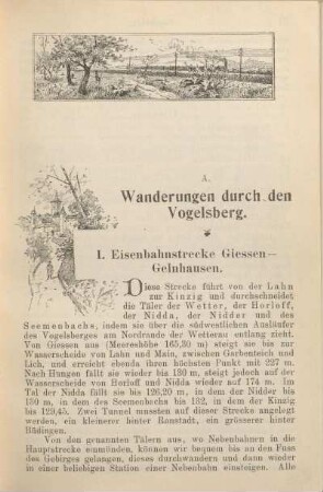 A. Wanderungen durch den Vogelsberg.