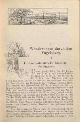 A. Wanderungen durch den Vogelsberg.
