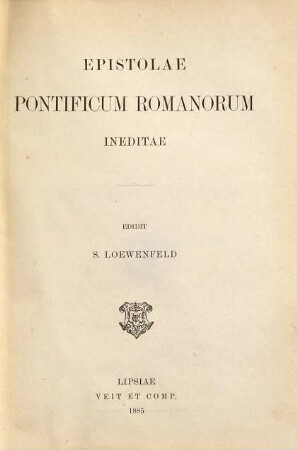 Epistolae pontificum Romanorum ineditae