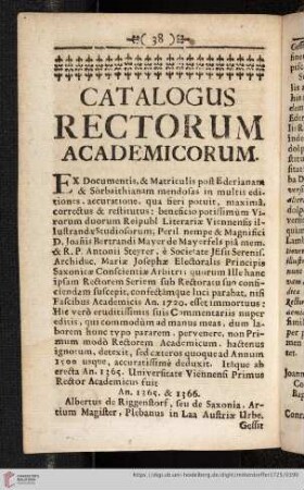 Catalogus Rectorum Academicorum