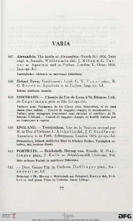Varia (Nr. 607-620)