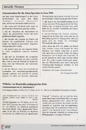 39: Wilhelm von Humboldts pädagogisches Erbe : Neuhumanismus im 21. Jahrhundert? Festvortrag zu Ehren von Prof. Dr. F. Maier am 24.10.1995 an der Humboldt-Universität zu Berlin