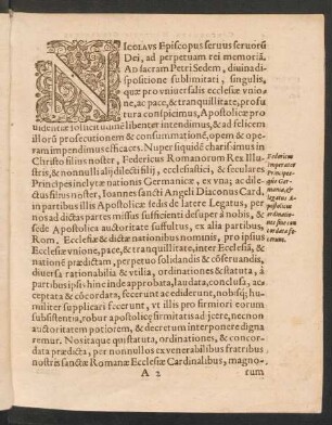 Nicolaus Episcopus servus servorum Dei, ad perpetuam rei memoriam ...