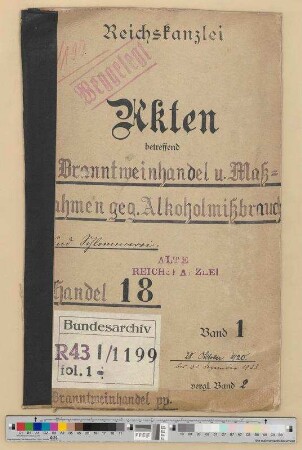 Maßnahmen gegen Alkoholmißbrauch, Schlemmerei und Luxus: Bd. 1