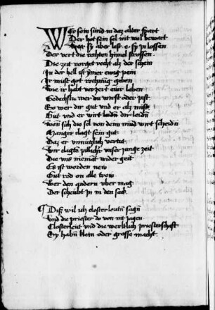 Spruch für Klosterleute, Verse
