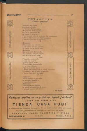 Petaquita : (Tango-canción)