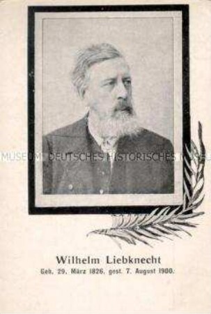 Postkarte zum Tod von Wilhelm Liebknecht