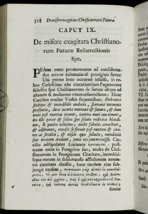 Caput IX. De misere exagitata Christianorum Futuræ Resurrectionis Spe.