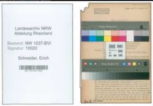 Entnazifizierung Erich Schneider , geb. 08.06.1909 (Stadtassistent)
