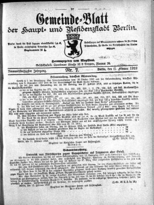 1918,7: Nr. 7, 17. Februar 1918