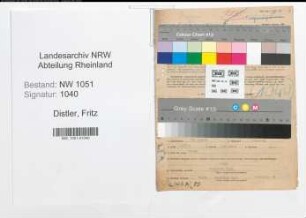 Entnazifizierung Fritz Distler , geb. 26.09.1892 (Chemotechniker)