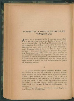 La crítica en la Argentina en los últimos veinticinco años