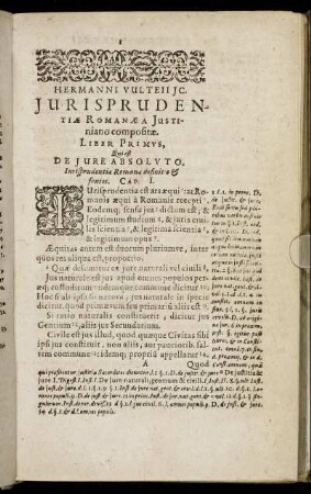 Liber Primus, Qui est De Jure Absoluto.