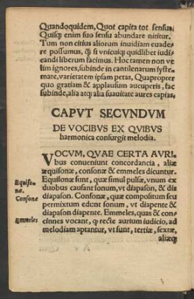Caput Secundum De Vocibus Ex Quibus harmonica consurgit melodia.