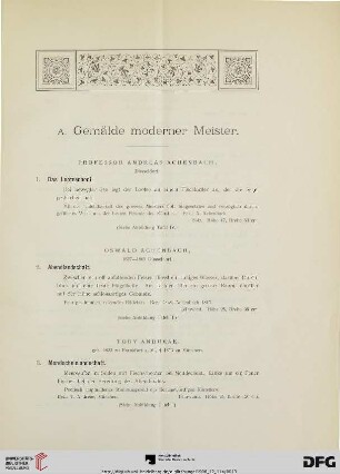 A. Gemälde moderner Meister (Nr. 1-78)