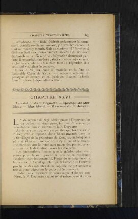 Chapitre XXVI. Arrestation du P. Deguette. - Episcopat de Mgr Blanc. - Mgr Mutel. - Massacre du P. Jozeau.