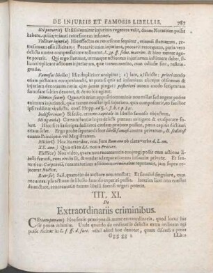 Tit. XI. De Extraordinariis criminibus.