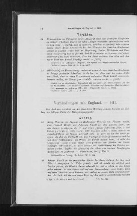 Verhandlungen mit England. - 1411.