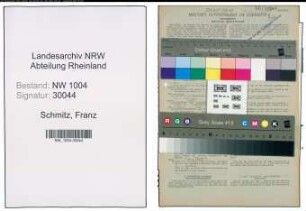 Entnazifizierung Franz Schmitz , geb. 13.06.1898 (Pfarrer)