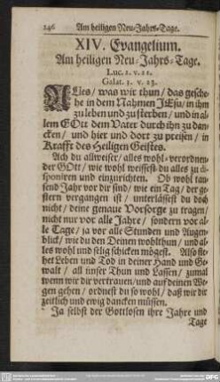 XIV. Tage. Am heiligen Neu-Jahrs-Tage