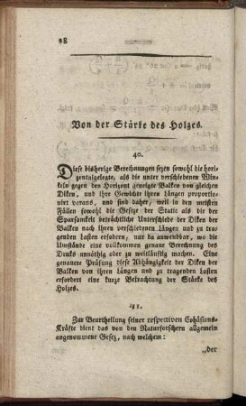 Von der Stärke des Holzes.