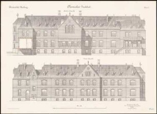 Chemisches Institut der Philipps-Universität Marburg Erweiterung: Aufriss Vorderansicht, Rückansicht 1:100