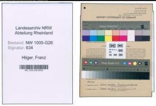 Entnazifizierung Franz Hilger , geb. 27.07.1899 (Steueramtmann)