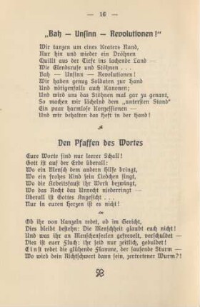 Den Pfaffen des Wortes