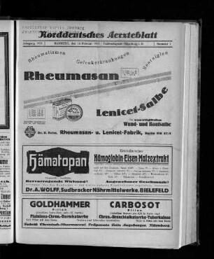 Jahrgang 1926, Hamburg, den 14. Februar 1926, Nummer 7
