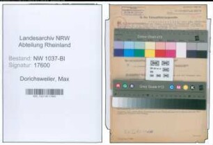 Entnazifizierung Max Dorichsweiler , geb. 18.10.1877 (Reg.Rat)