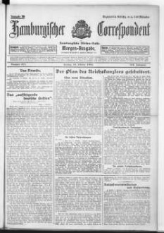 Hamburgischer Correspondent und Hamburgische Börsen-Halle : ältestes Hamburger Handels- u. Börsenbl. ; bedeutendste u. größte Schiffahrts-Zeitung Deutschlands, Morgenausgabe