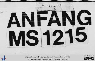 MF Mau 1215/1: [ohne Titel]: [Ṭabaqāt Walātīyīn]