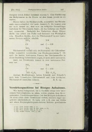 Verstärkungsschirme bei Röntgen-Aufnahmen