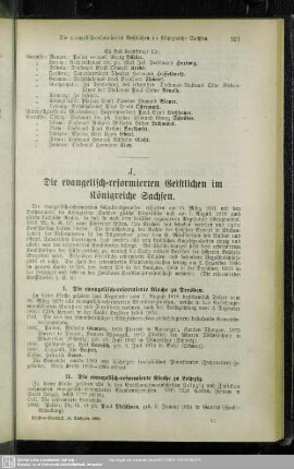 J. Die evangelisch-reformierten Geistlichen im Königreiche Sachsen