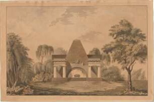 Voit, Johann Michael; Entwurf für ein Säulenmonument - Grundriss, Ansicht