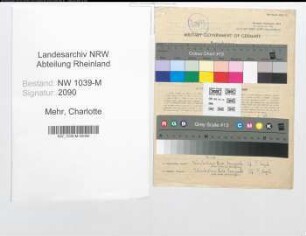 Entnazifizierung Charlotte Mehr , geb. 22.01.1911 ()