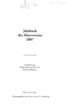 81.2007: Jahrbuch des Alstervereins e. V