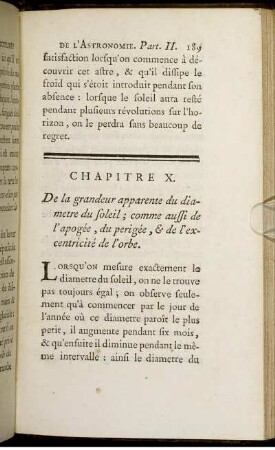 Chapitre X. - XVI. De la grandeur apparente du diamètre du soleil.