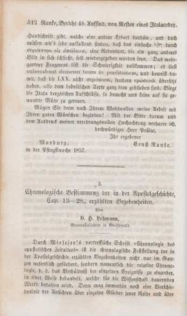 312-339 Chronologische Bestimmung der in der Apostelgeschichte Cap. 13-28 erzählten Begebenheiten