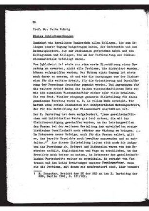 Einige Schlußbemerkungen